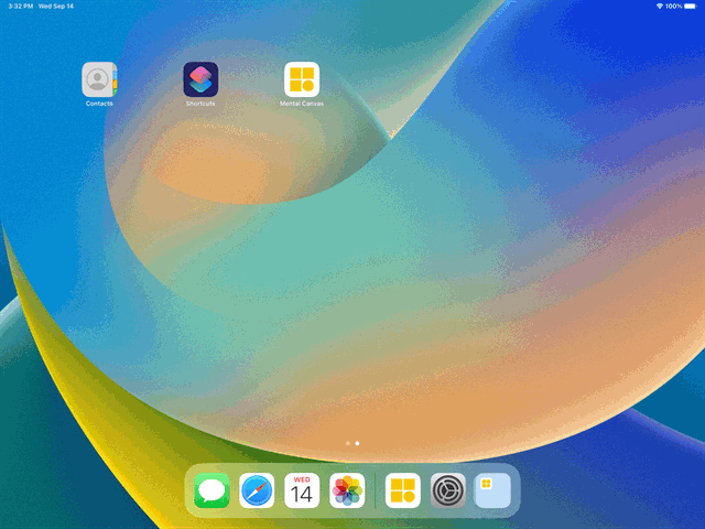 A screen recording of the iPad settings menu where you can find how to change the language of Mental Canvas